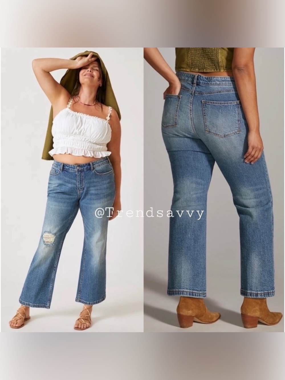 Anthropologie Pilcro Yaya Cropped Flare Tall Denim Jeans Medium Wash Size 28 NWT